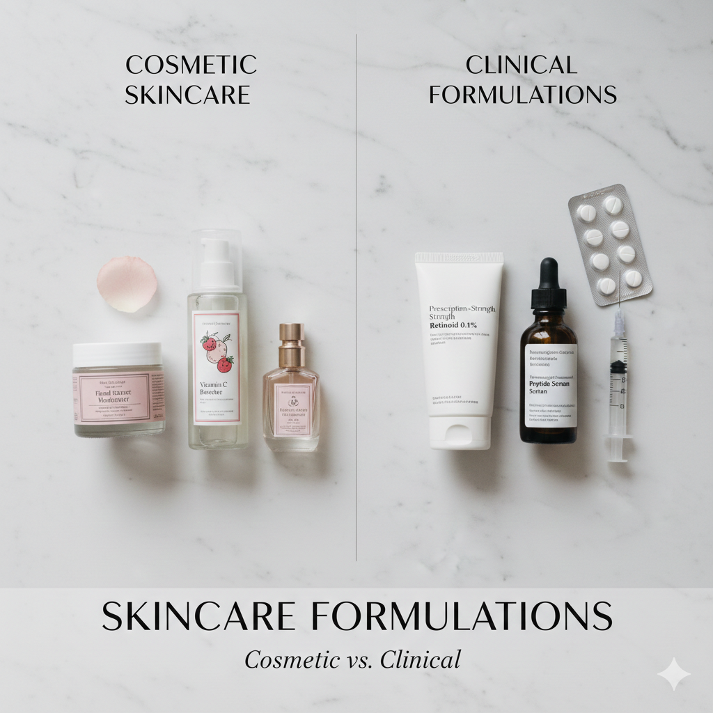 Understanding the Difference Between Cosmetic Skincare and Clinical Formulations